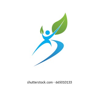 Healthy People Leaf Logo