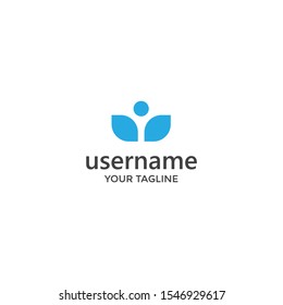 healthy people and leaf logo modern template