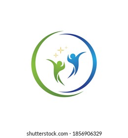 healthy people logo and symbol