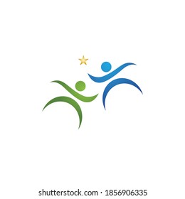healthy people logo and symbol
