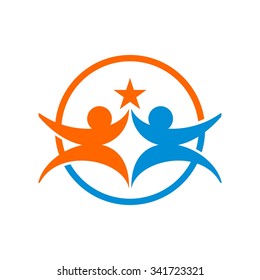 Healthy People Reaching Stars
