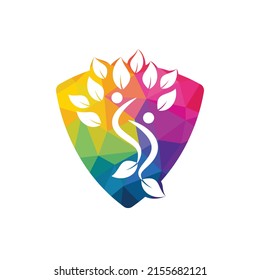 Healthy people vector logo design. Health and nature logo concept.