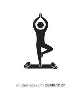 Healthy Person Practicing Yoga Mat White Background Fitness Exercise Stress Relief
