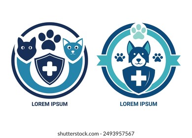 Healthy Pet Hospital Logo: Professional and caring. Versatile vector for veterinary clinics.