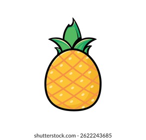 healthy pineapple fruit in simple vector logo