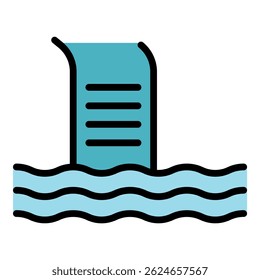 Healthy pool swimming icon. Outline healthy pool swimming vector icon color flat isolated