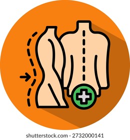 Ilustração isométrica de vetor do ícone de postura saudável