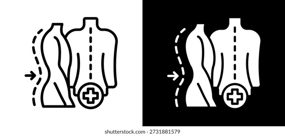 Ícone de postura saudável Ilustração de vetor em branco