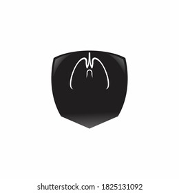 Healthy protected lungs line and solid icon, protection against respiratory illness icon in outline style. Vector. stock illustration