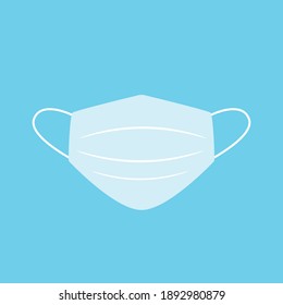 Healthy protective face mask flat vector icon