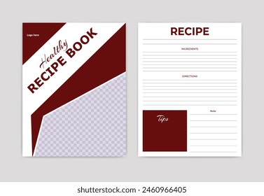 healthy recipe book design template for cookbook 