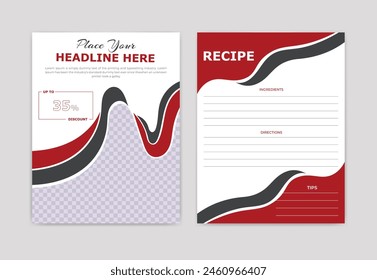 healthy recipe book design template for cookbook 