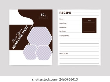 healthy recipe book design template for cookbook 