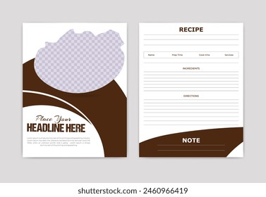 healthy recipe book design template for cookbook 