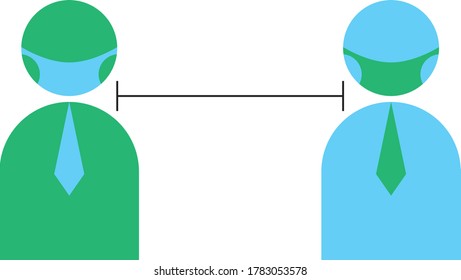 healthy or recommended distance icon to avoid diseases
