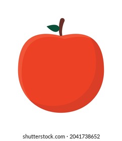 healthy red apple over white
