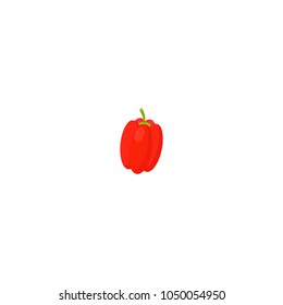 Healthy red pepper, flat icon. Colorful flat design concepts for web banners, web sites, printed materials, infographics. Vector illustration, vegetable isolated on white background