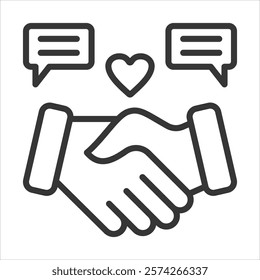 Healthy Relationship Icon Vector Illustration Outline
