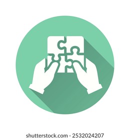 Healthy relationships flat icon. Simple illustration with long shadow for graphic and web design.