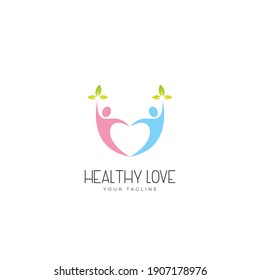 Healthy relationships, love, Logo Design Symbol Template Flat Style Vector