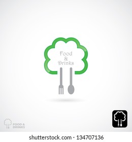 Healthy restaurant label - vector illustration