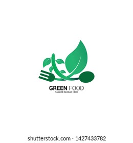 Healthy restaurant logo vector template