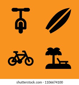 healthy, retro, copyspace and surfboard icons set. Vector illustration for web and design