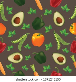 Healthy ripe vegetables pattern for proper nutrition and diet