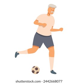 Healthy run soccer player icon cartoon vector. Healthy music. Training adult