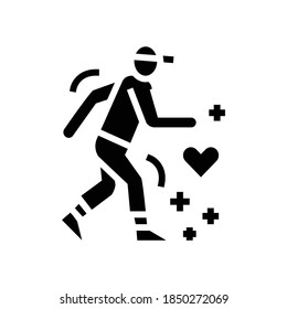 healthy running glyph icon vector. healthy running sign. isolated contour symbol black illustration
