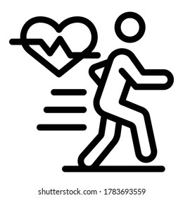 Healthy running icon. Outline healthy running vector icon for web design isolated on white background