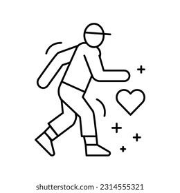 healthy running line icon vector. healthy running sign. isolated contour symbol black illustration