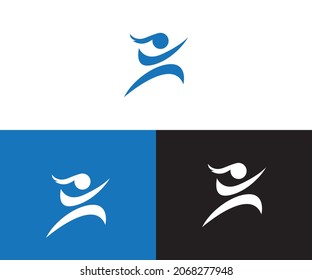 healthy running man logo design vector icon 