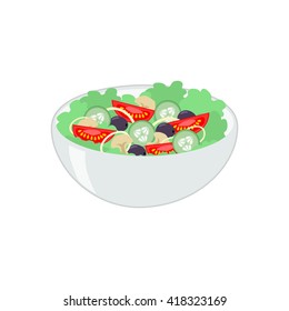 Healthy salad bowl vector illustration