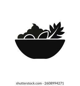 Healthy salad silhouette. salad bowl illustration