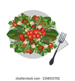Healthy salad with vegetables