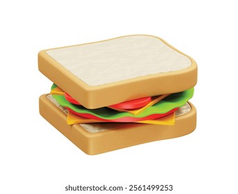 Healthy Sandwich Food 3D Icon illustration