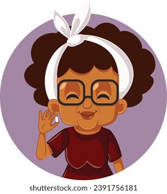 
Healthy Senior Lady Holding a Treatment Pill Vector Cartoon Illustration. Smiling grandma taking her medical treatment feeling recovered from illness 
