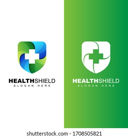 Healthy Shield Logo, Safe Your Health Gradient Logo Vector Template