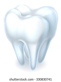 A healthy shiny white 3d tooth dental illustration