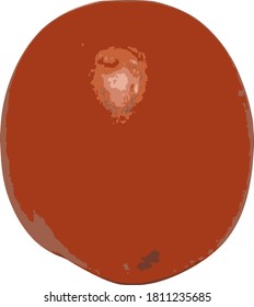 Vector de tomate rojo único y sano