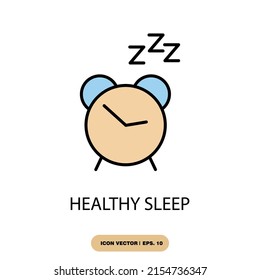healthy sleep icons  symbol vector elements for infographic web