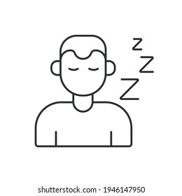 Healthy sleep linear icon. Health and training. Sport lifestyle. Thin line customizable illustration. Contour symbol. Vector isolated outline drawing. Editable stroke