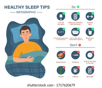 Healthy sleep tips infographic template