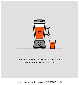 Healthy Smoothies For Every Occasion (Line Art in Flat Style Vector Illustration Design)