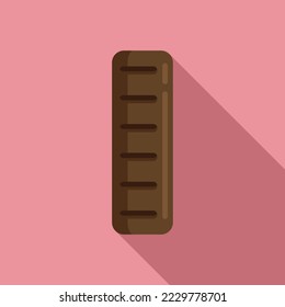 Healthy snack bar icon flat vector. Food energy. Sweet pack