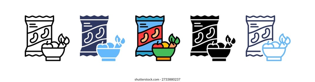 Healthy Snacks Icon Multiple Vector Illustration
