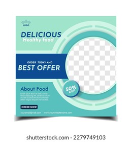 Healthy for social media post or banner template