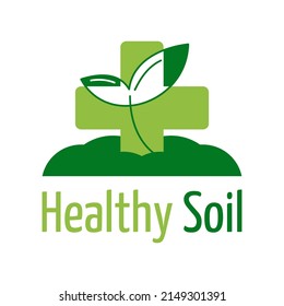 Healthy Soil fertilizer icon - farming agriculture useful component - naturally occurring wastes. Isolated emblem