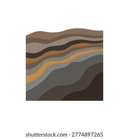 Healthy soil transition showing boundary between organic surface strata and curved bedrock